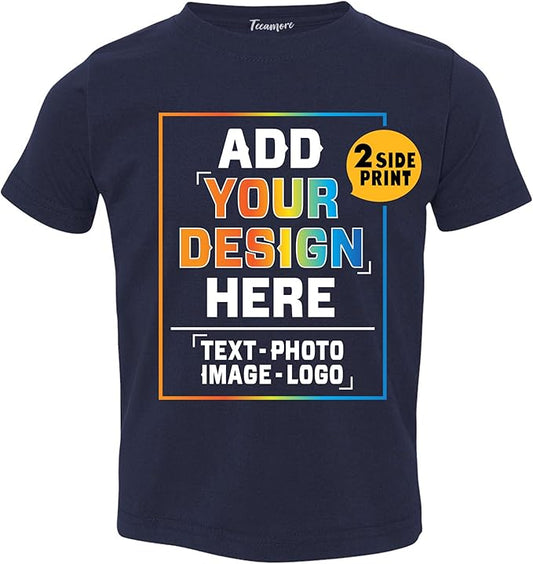 TEEAMORE Custom Front & Back Print T-Shirt Hoodie Sweatshirt Long Sleeve Tank Top with Your Image for Men Women Kids Baby