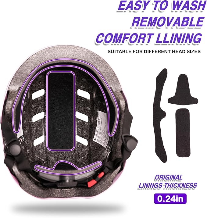 Kids Bike Helmet for 3-5-8-14+ Age Girls and Boys, Kids Helmet with Knee Pads Elbow Pads Wrist Guards,Ventilation Multi-Sport Scooter Roller Skate Rollerblading Skateboarding Climbing Cycling