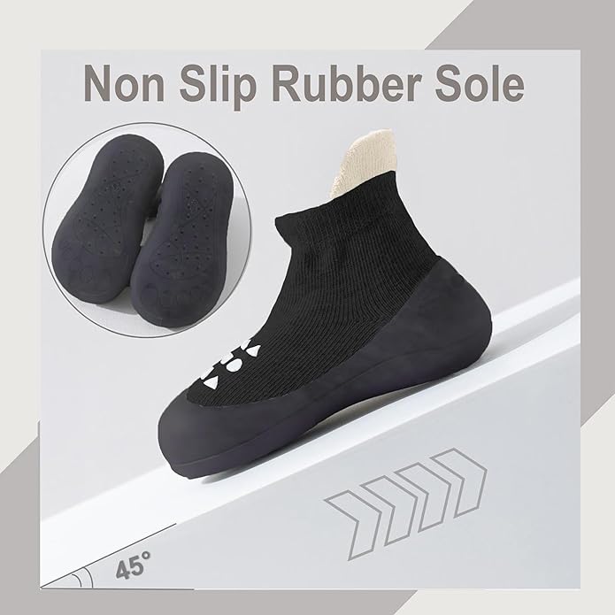 Hstyle Baby Sock Shoes Toddler Walking Shoes Infant Non-Slip Slippers Soft Rubber Sole Sneakers for Baby Boys Girls