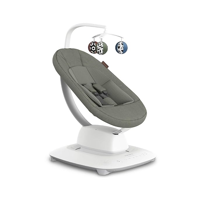 UPPAbaby Mamaroo Smart Swing – Customizable Soothing Modes with MotionSync Technology – Infant Recline + Bluetooth Enabled – Included Newborn Insert – Camila (Dark Green Mélange)