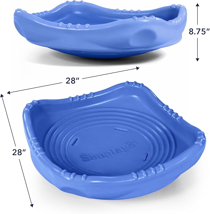 Simplay3 Rock and Spin Sensory XL Wobble Disk Climbing Dome for Toddlers and Kids Rocking and Climbing, Indoor/Outdoor Periwinkle Blue, 1 Pack, Ages 2-12 Years