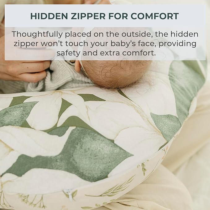 Pobibaby 1-Pack Premium Nursing Pillow Cover - Ultra Soft & Stretchy 96% Cotton, Breastfeeding Pillow Cover for Baby Boys and Girls (Zephyr)