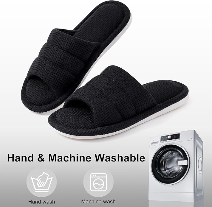 shevalues Summer House Slippers for Women Men Breathable Waffle Indoor Slippers Slip-on Open Toe Home Shoes