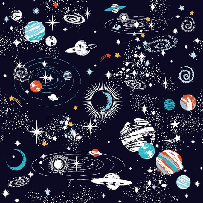 Galaxy Space Comforter Sets Queen Size Boys Universe Adventure Stars Printed Kids Bedding