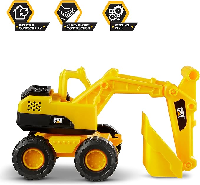 Cat Construction 15" Excavator | Super-Sized Kids Outdoor Toy | Real Working Parts & Articulated Parts | Ideal Toys for 3 Year Old Boys | CAT Construction Toys