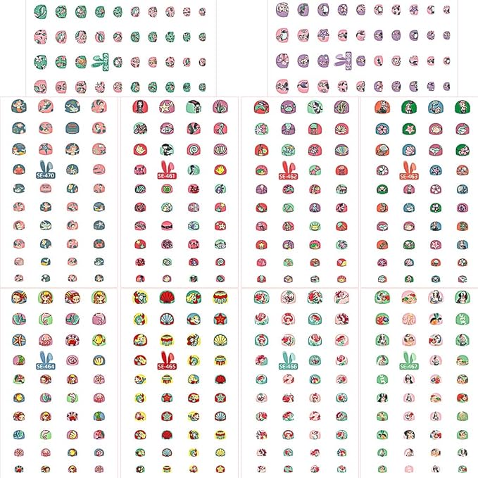 db11 Mermaid Nail Art Stickers Decals for Teens, 200+ Mermaid Princess Nail Wraps Tips for Fingernail Toenail Acrylic Decoration Easter Birthday Party Favors