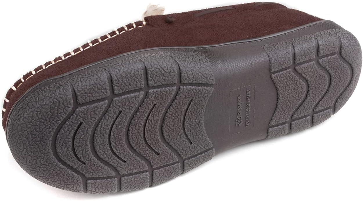 Zigzagger Men's Moccasin Slippers Memory Foam House Shoes, Indoor and Outdoor Warm Loafer Slippers