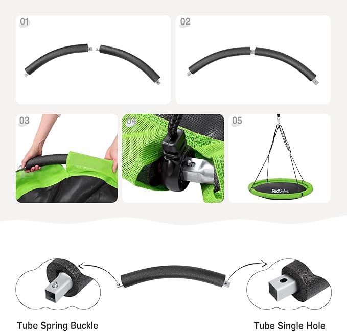 RedSwing 40" Flying Saucer Tree Swing for Kids Outdoor, Large Round Tire Swings for Trees and Swingset, Strong Heavy Duty for Outside Playground, 500LBS Weight Capacity, Green