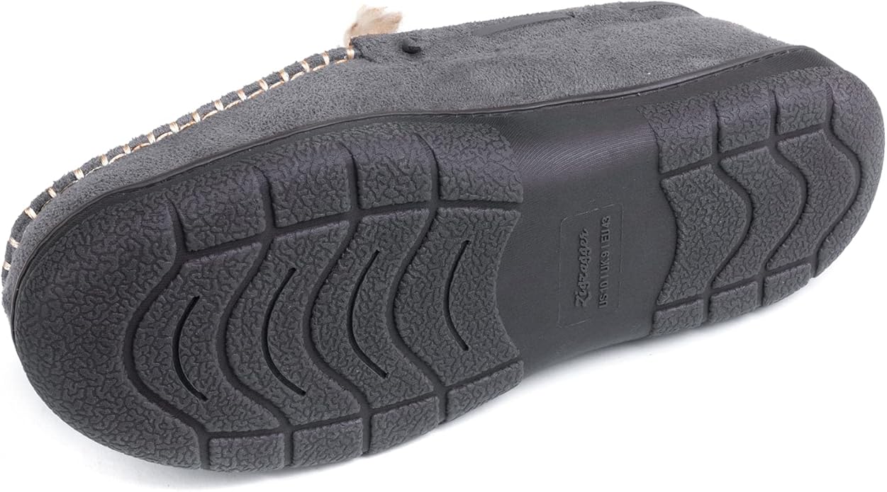 Zigzagger Men's Moccasin Slippers Memory Foam House Shoes, Indoor and Outdoor Warm Loafer Slippers