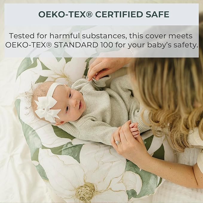 Pobibaby 1-Pack Premium Nursing Pillow Cover - Ultra Soft & Stretchy 96% Cotton, Breastfeeding Pillow Cover for Baby Boys and Girls (Zephyr)