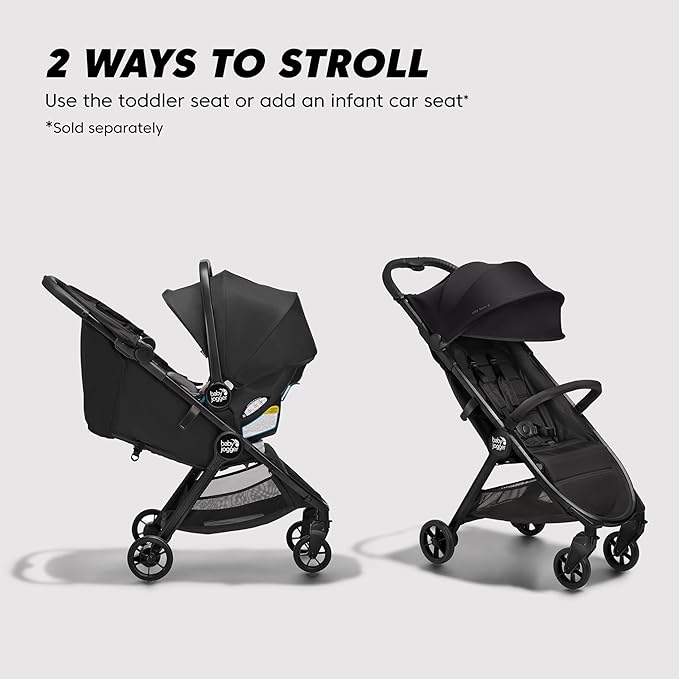 Baby Jogger City Tour 2 Ultra-Compact Carry-On Approved Travel Stroller in Eco Black with Belly-Bar Lightweight Easy Fold Ideal for Traveling and Everyday Adventures