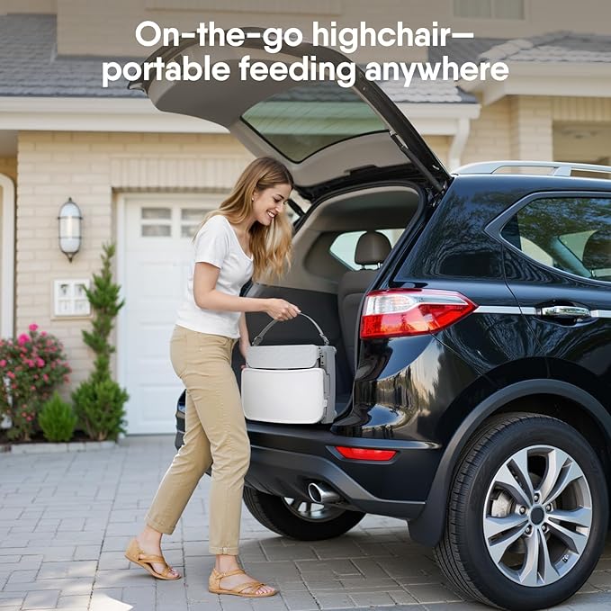 3-in-1 Portable Baby High Chair for Babies and Toddlers, Convertible Easy Clean Infant Foldable Highchair with Adjustable Legs & Dishwasher Safe Tray, Grey