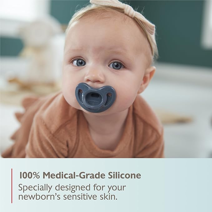 NUK Timeless Comfy Pacifier | 100% Silicone, One-Piece Design | BPA-Free, Gentle on Baby’s Skin | 5-Pack, for 0-6M