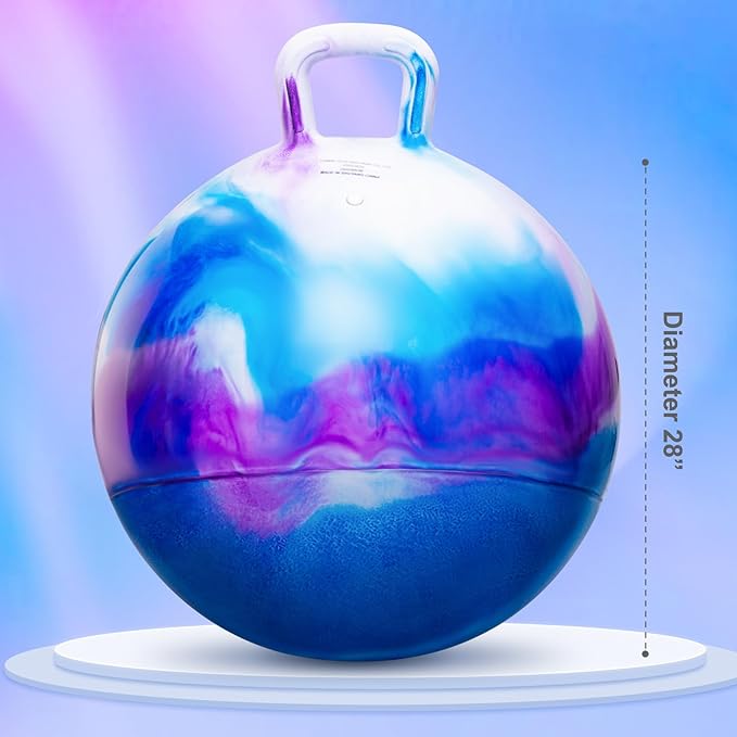 PlayZap Hopper Balls for Adults 16+, 28 Inches Bouncy Ball with Handle, 28" Inflatable Bouncing Hopper, 74cm Bouncing Toys, Big Hopping Toys for Boys Girls Gifts