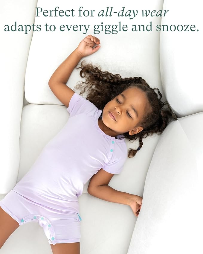 SuperSoft Short Sleeve Baby Romper, Unisex Bamboo Viscose One-piece Summer Pajamas, Boy Girl Footless Jumpsuit Snap Closure