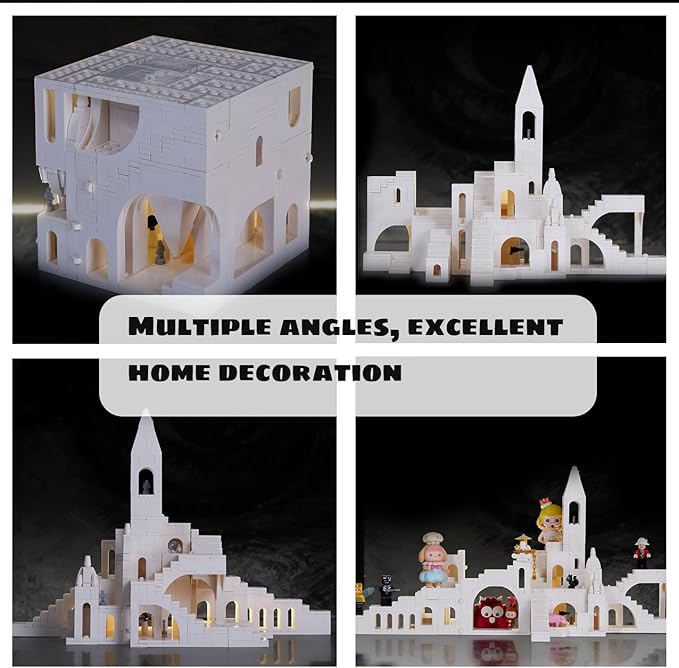 Magic Maze Building Block，White Imagination of X2 Castle Building Blocks（980PCS Gifts for Adults
