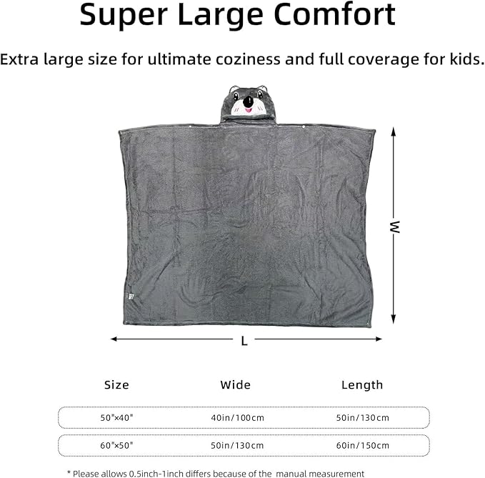 Baby Bath & Hooded Towels Kid Wearable Hoodie Blanket Baby Towels with Hood Soft Cozy Flannel Toddler Bath Towel Gifts for Boys Girls(Koala 50 * 40)