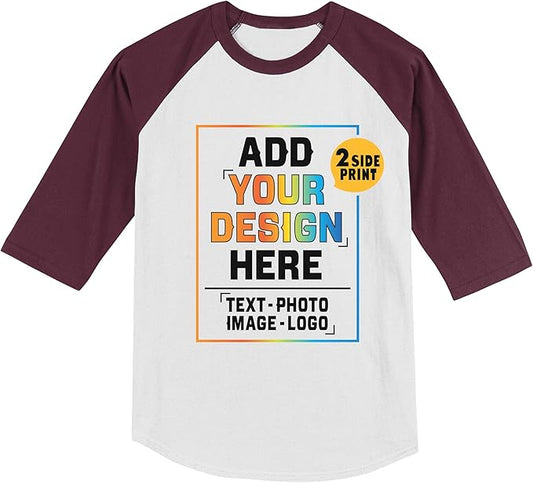 TEEAMORE Custom Front & Back Print T-Shirt Hoodie Sweatshirt Long Sleeve Tank Top with Your Image for Men Women Kids Baby