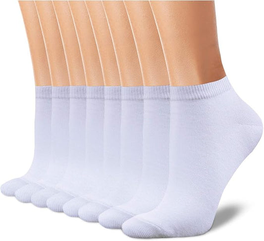 CHARKING 8 Pairs Ankle Socks for Women - Non Slip Cotton No Show Low Cut Casual Socks