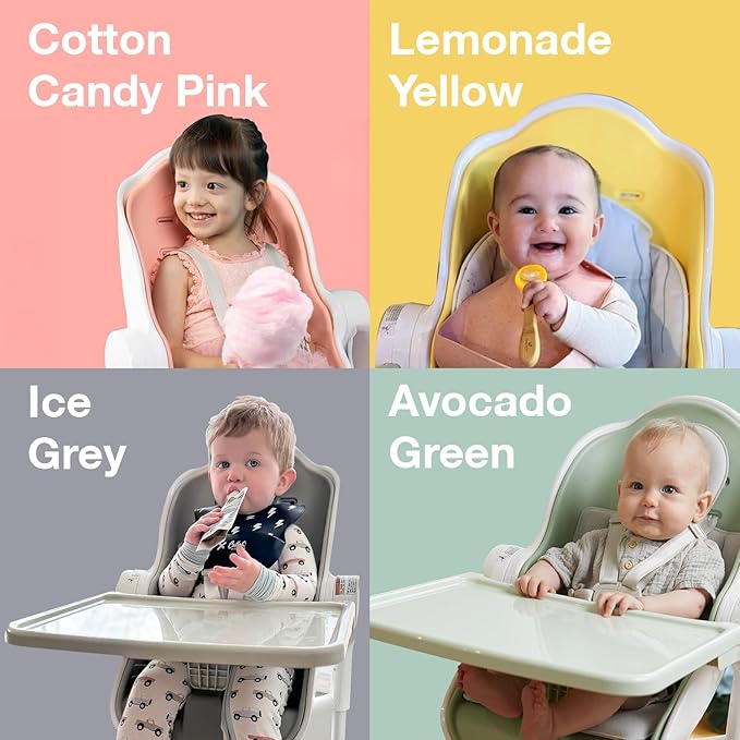 ORIBEL Cocoon Z High Chair & Baby Lounger | Perfect High Chair for Toddlers/Newborns | Glides Easily on All Surfaces | Secure Locks | Convertible Chair for Napping & Feeding (Cotton Candy Pink)