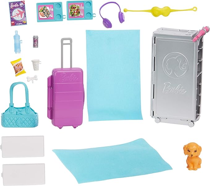 Barbie Dreamplane Transforming Playset with Reclining Seats and Working Overhead Compartments, Plus 15+ Pieces Including a Puppy and a Snack Cart, for Kids 3 Years Old and Up (Amazon Exclusive)