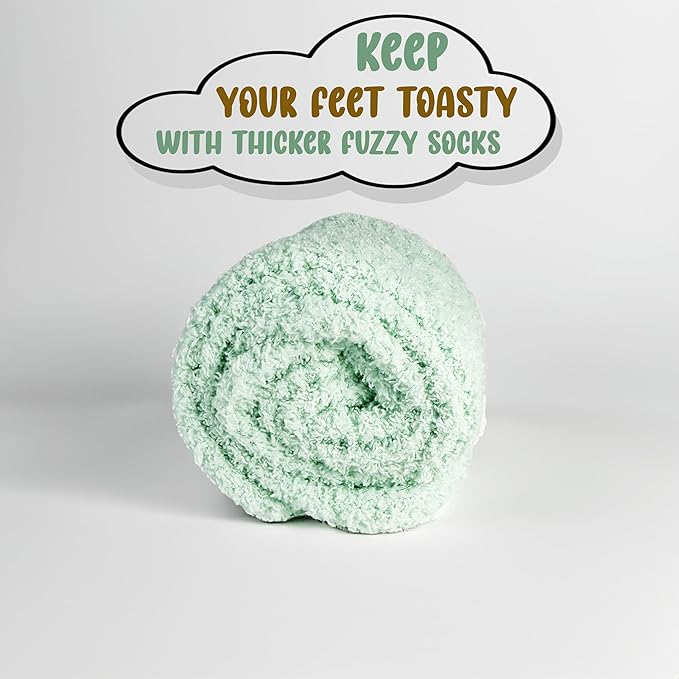 Fuzzy Socks 12 Pairs Fluffy Cozy Soft Womens Girls Plush Warm Sleep House Sock Winter Holiday Bulk Pack