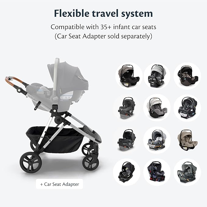 Mockingbird Single-to-Double Stroller 2.0 - Modular Full-Size Baby Stroller for 1, 2 or 3 Kids - Includes Cup Holder - Sage