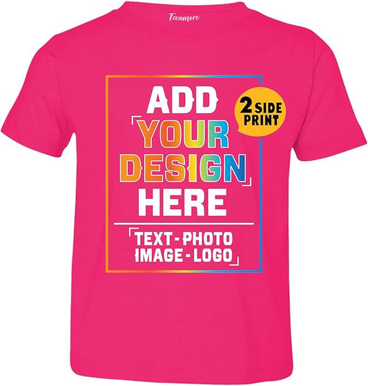 TEEAMORE Custom Front & Back Print T-Shirt Hoodie Sweatshirt Long Sleeve Tank Top with Your Image for Men Women Kids Baby