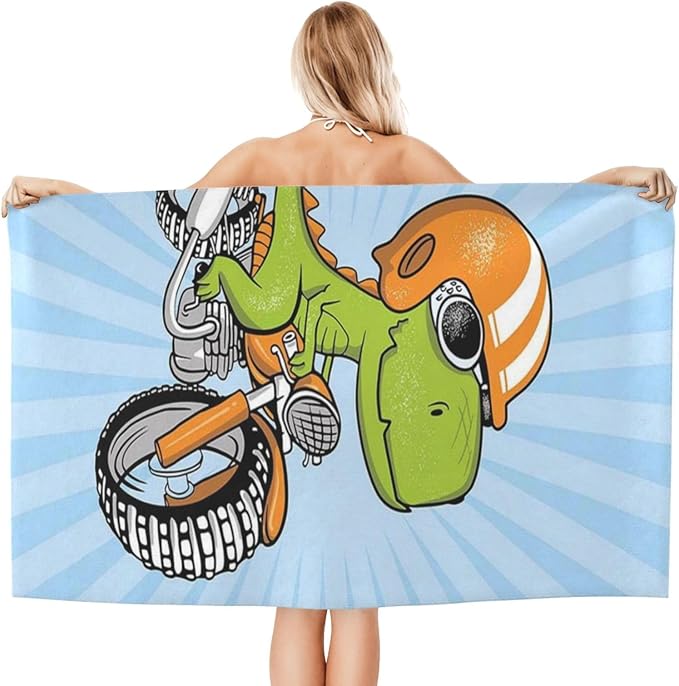 Cute Dinosaur Beach Towel for Kids/Boys/Toddler/Baby, Personalized Microfiber Beach Towels Bulk, Quick Dry Beach Towel for Pool, Lightweight Bath Towels Oversized Clearance 30"x 60"