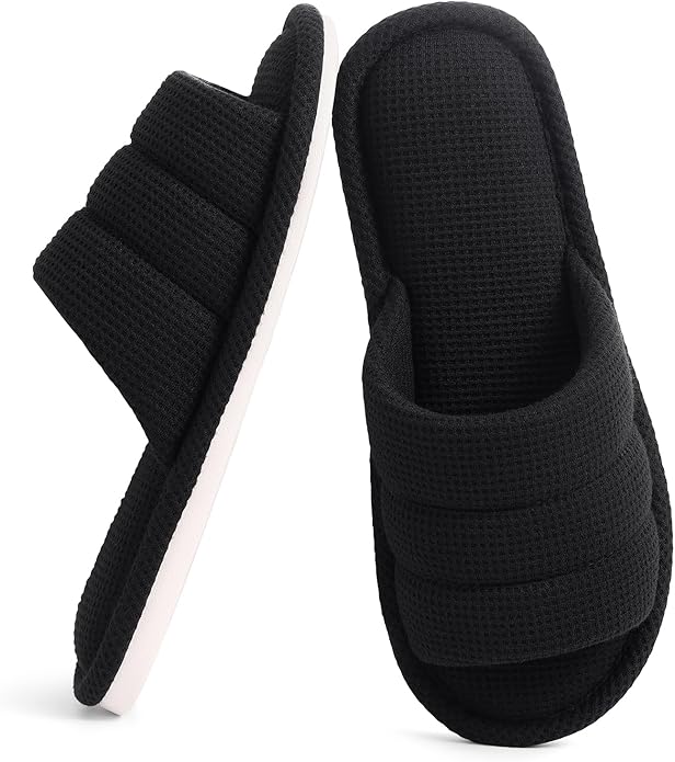 shevalues Summer House Slippers for Women Men Breathable Waffle Indoor Slippers Slip-on Open Toe Home Shoes