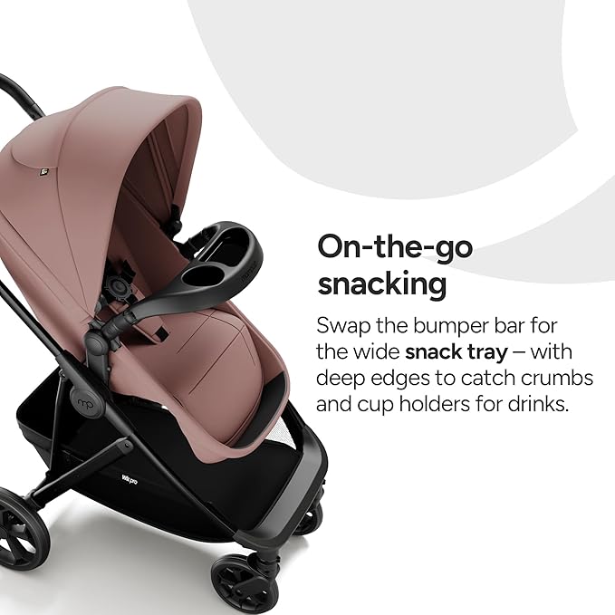 Mompush Wiz Pro 4-in-1 Baby Stroller with Bassinet Mode, Full-Size All-Terrain Premium Stroller from Newborn to Toddler, Snack Tray Included for Easy Feeding & Outing, Lay-Flat in Seconds