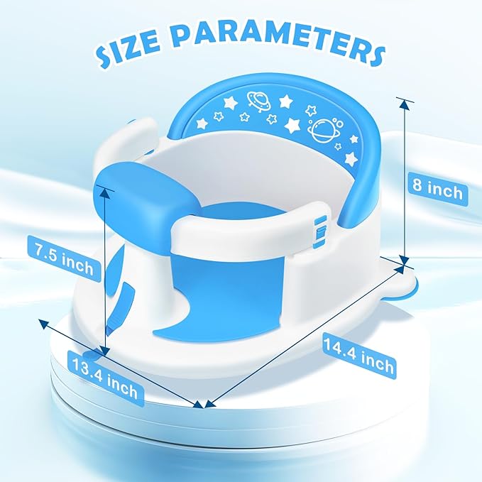 Baby Bath Seat for Babies 6 Months & up,Baby Bath Seat,Non-Slip Toddler Bath Seat, Sit Up Bath Seat for Baby,Safe Infant & Newborn Bathtub Chair with Soft Cushion（Blue）