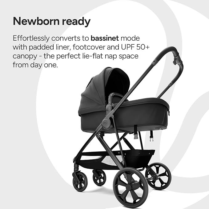 Mompush Wiz Pro 4-in-1 Baby Stroller with Newborn Mode, Full-Size All-Terrain Premium Stroller from Newborn to Toddler, Snack Tray Included for Easy Feeding & Outing, Lay-Flat in Seconds