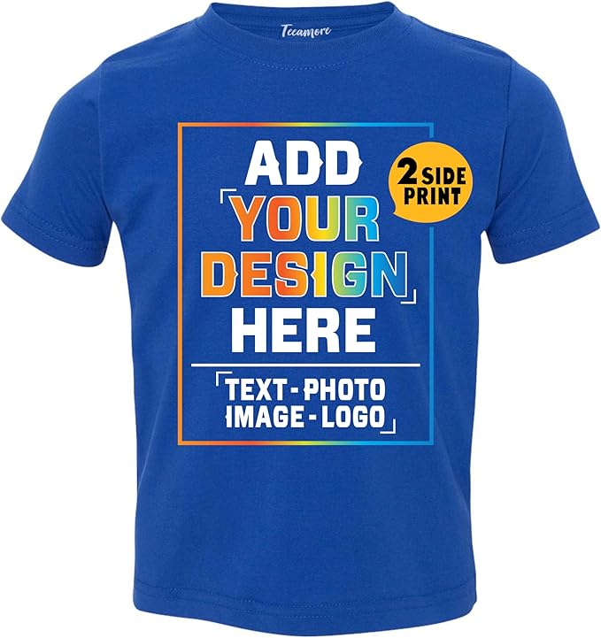 TEEAMORE Custom Front & Back Print T-Shirt Hoodie Sweatshirt Long Sleeve Tank Top with Your Image for Men Women Kids Baby