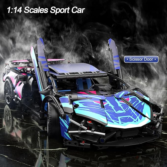 Sport Car Building Block Sets for Adults,Technical Race Car Collectible 1:14 Model Scale Engineering Toy Racing Cars Birthday Gifts for Men Teens Boys Age 8+ 8-12,8-14, 12 13 14 14+