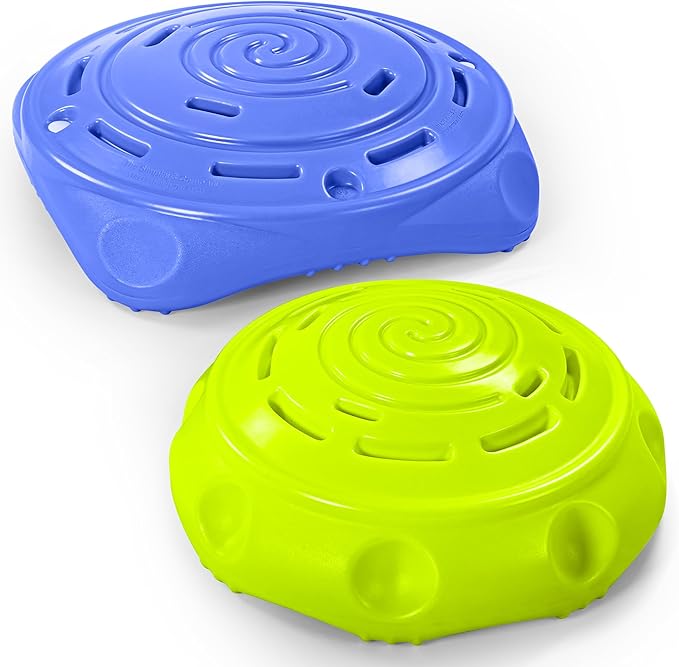 Simplay3 Two Sided Rock Around Wobble Disk and Climbing Dome 2 Pack for Toddlers and Kids - Rocking and Climbing - Indoor/Outdoor (Multicolor, 2 Pack)