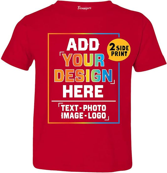 TEEAMORE Custom Front & Back Print T-Shirt Hoodie Sweatshirt Long Sleeve Tank Top with Your Image for Men Women Kids Baby