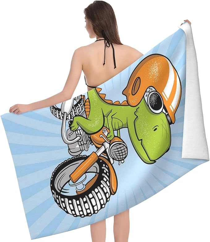 Cute Dinosaur Beach Towel for Kids/Boys/Toddler/Baby, Personalized Microfiber Beach Towels Bulk, Quick Dry Beach Towel for Pool, Lightweight Bath Towels Oversized Clearance 30"x 60"