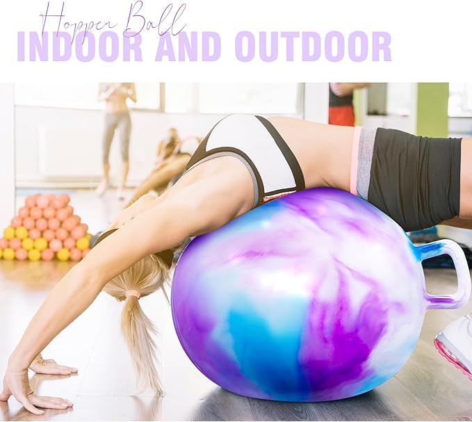 PlayZap Hopper Balls for Adults 16+, 28 Inches Bouncy Ball with Handle, 28" Inflatable Bouncing Hopper, 74cm Bouncing Toys, Big Hopping Toys for Boys Girls Gifts