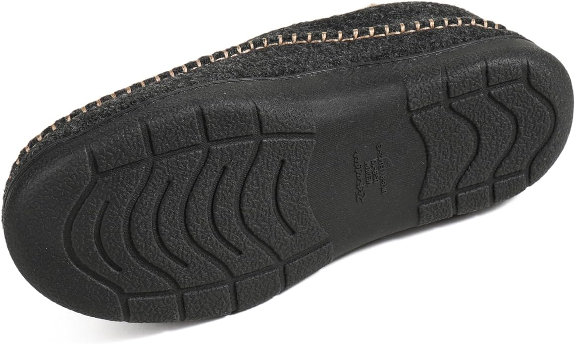 Zigzagger Men's Slip On Moccasin Slippers, Indoor/Outdoor Warm Fuzzy Comfy House Shoes, Fluffy Wide Loafer Slippers