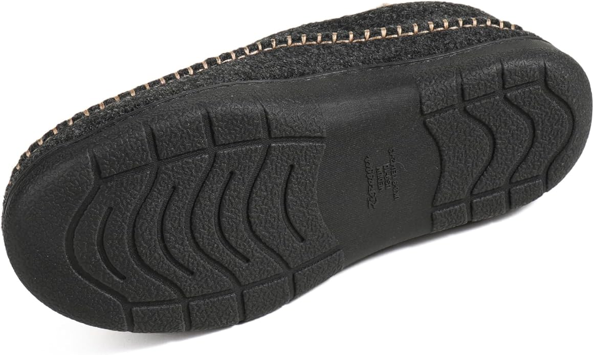 Zigzagger Men's Slip On Moccasin Slippers, Indoor/Outdoor Warm Fuzzy Comfy House Shoes, Fluffy Wide Loafer Slippers