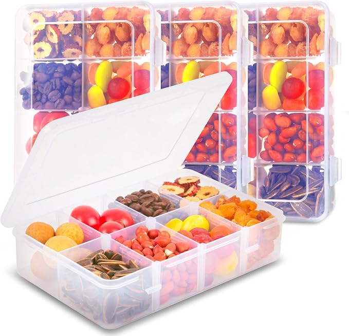 AQSXO 8 Pcs Snack Box Container, 8 Compartments Snack Containers Reusable Meal Prep Lunch Containers.