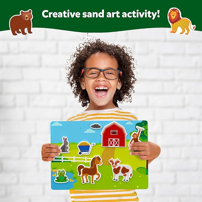 Skillmatics Sand Art Activity - Mess-Controlled DIY Animal Craft Kit with 50+ Colorful Stickers, Creative Arts & Crafts for Kids, Fun Hands-On Activity, Gifts for Ages 4, 5, 6, 7, 8, 9, 10