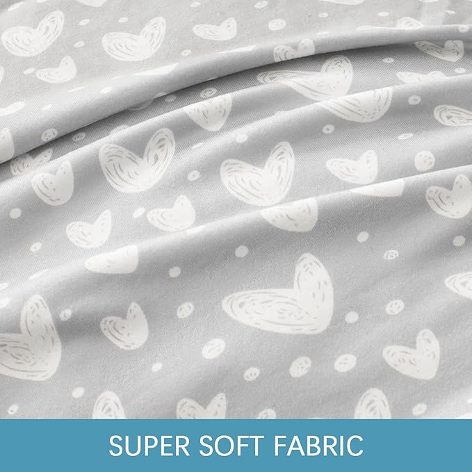 Pregnancy Pillow Cover U-Shaped, Super Soft Replacement Cover for Maternity Pillow, Full Body Pregnancy Pillow Case, Universal Fit, Grey Hearts Print