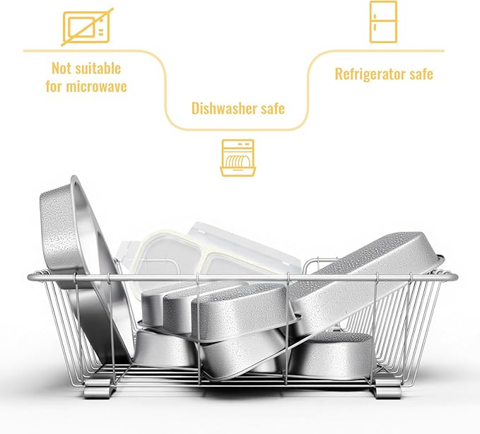 Stainless Steel Snack Containers for Kids Adults, 4 Pack 2 Compartment Metal Snack Containers Box with Lid, Reusable Food Storage Container, Leak Proof, Grab and Go