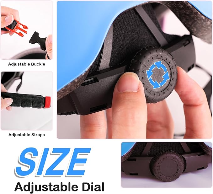 Kids Bike Helmet for 3-5-8-14+ Age Girls and Boys, Kids Helmet with Knee Pads Elbow Pads Wrist Guards,Ventilation Multi-Sport Scooter Roller Skate Rollerblading Skateboarding Climbing Cycling