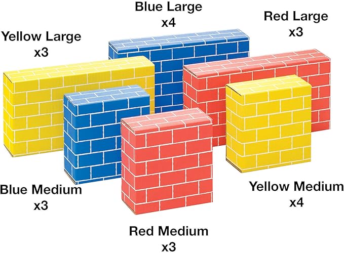 Bankers Box at Play Cardboard Building Blocks, 20 Pack, Large and Medium Montessori Toy Blocks for Kids and Families