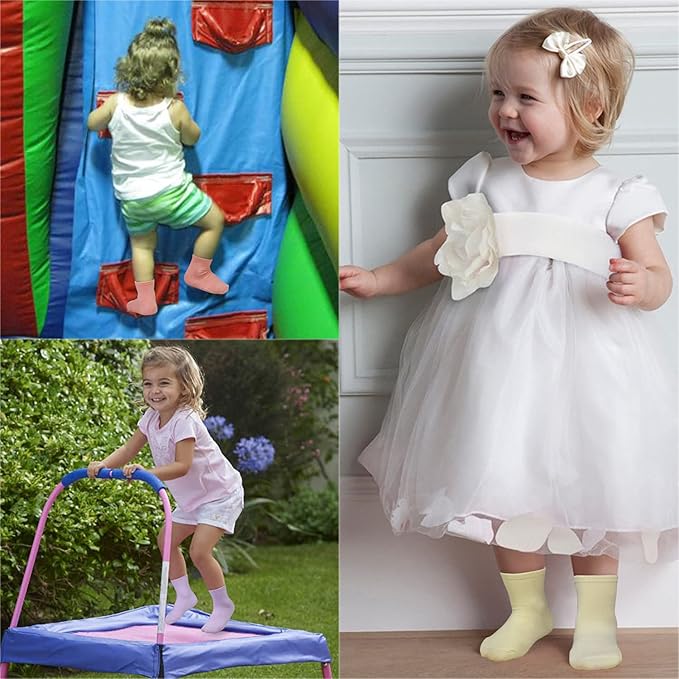 GRPSKCOS Baby Socks Non Slip 12 Pairs Toddler Anti Skid Socks for 0-7 Years Infants Little Kids Boys Girls