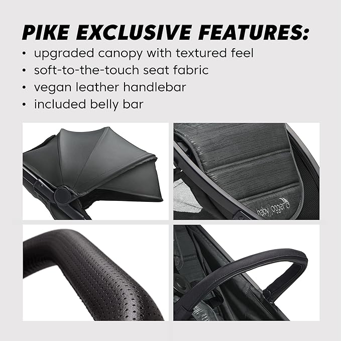 Baby Jogger City Tour 2 Ultra-Compact Travel Stroller Lightweight Foldable Pike Exclusive Includes Belly Bar Leatherette Handlebar and Premium Fabric