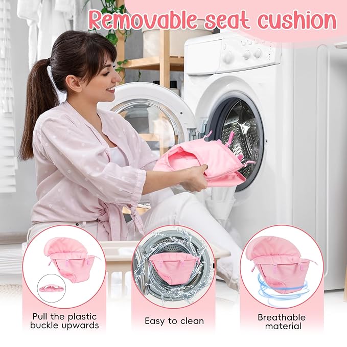 5-in-1 Music and Lights Baby Walker Foldable with 5 Adjustable Heights, Baby Walker with Wheels and Bouncer Combo Portable, Infant Toddler Walker for Baby Boy Girls 6-18 Months